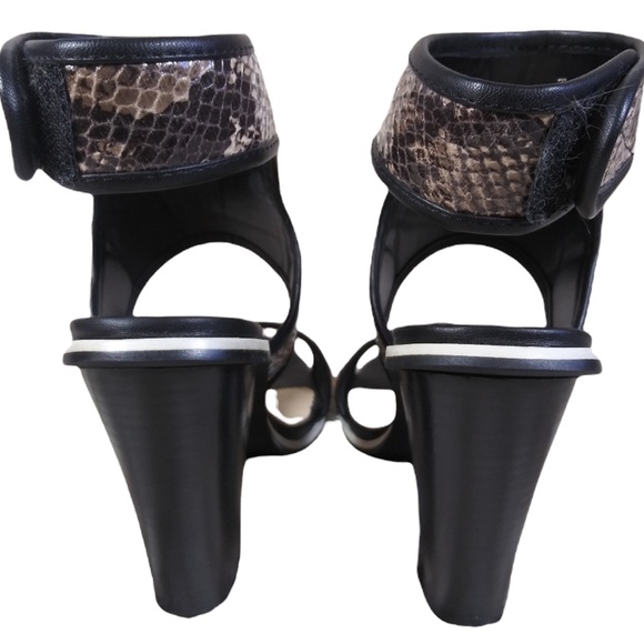 Beau & Ashe Tana Brown and Cream Reptile Semi Bootie Sandals Sz 9 - Picture 5 of 10